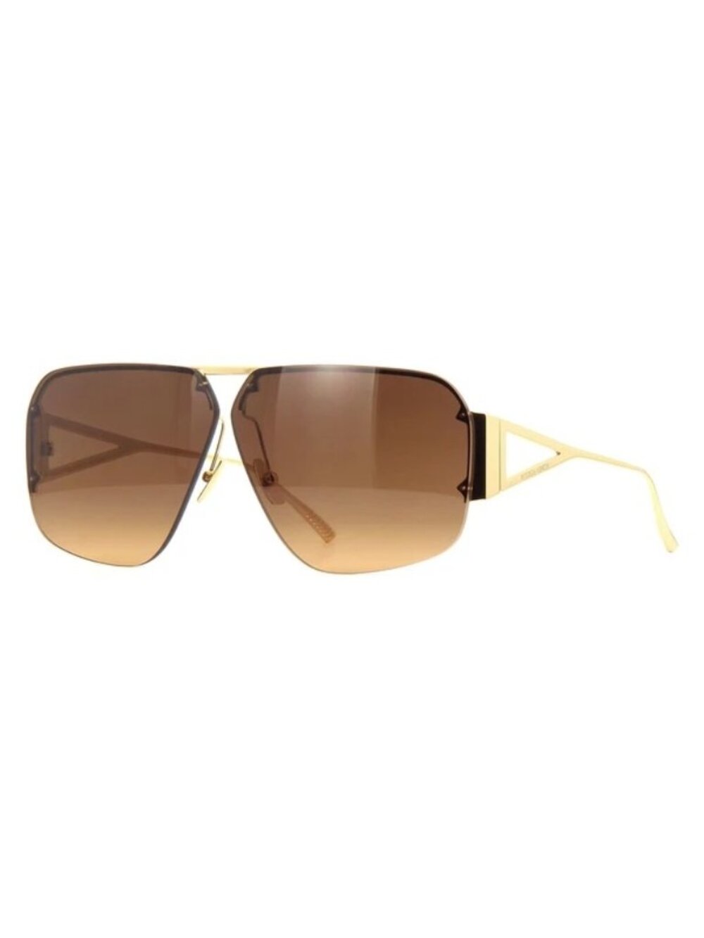 NWT Bottega Veneta BV1065S 002 Gold Brown Aviator Sunglasses Authentic